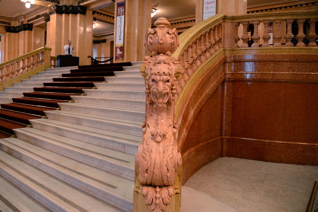 08 A Marble Dragon Adorns The End Of The Grand Staircase Teatro Colon Buenos Aires